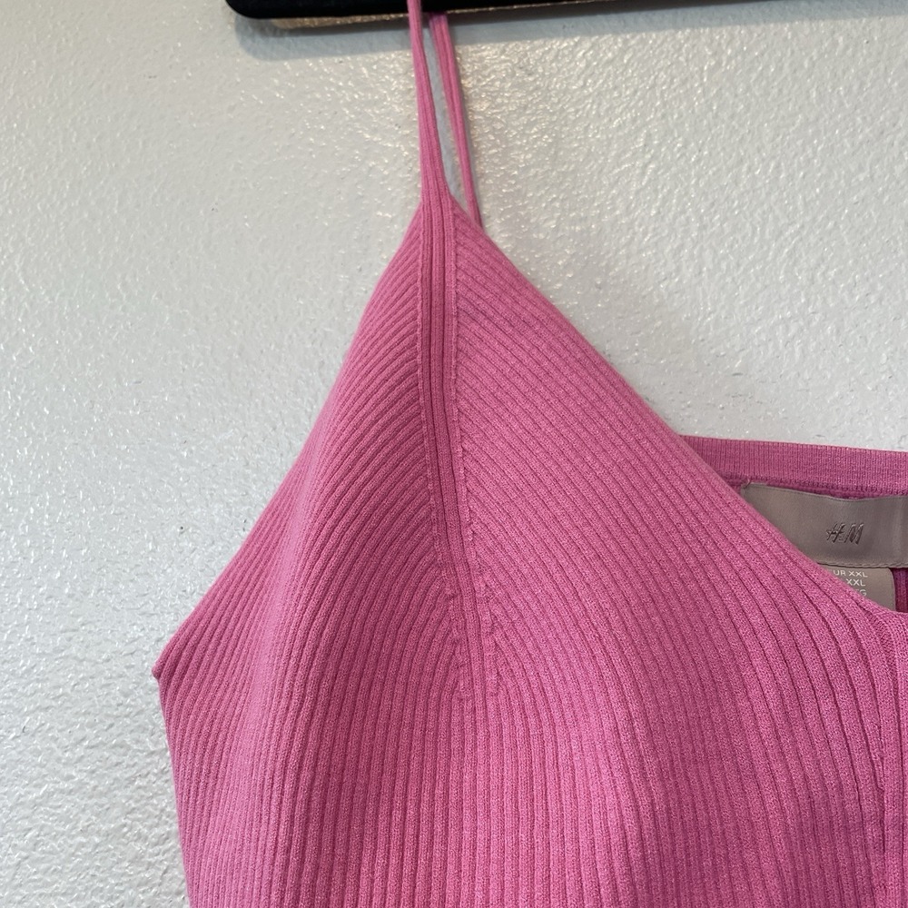 H&M Viscose Blend Crop Top Pink - Picture 4 of 6